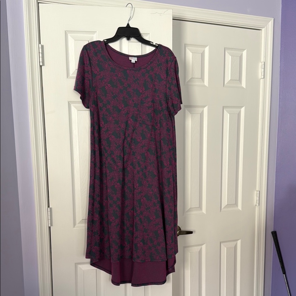 LuLaRoe Elegant Purple Patterned Dress.